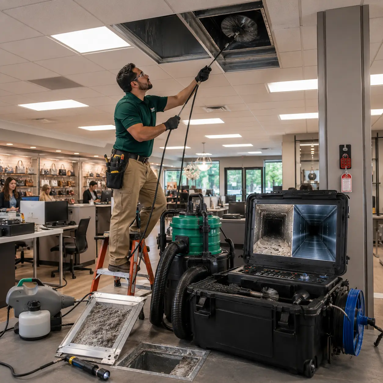 Commercial air duct cleaning service in Spring Texas