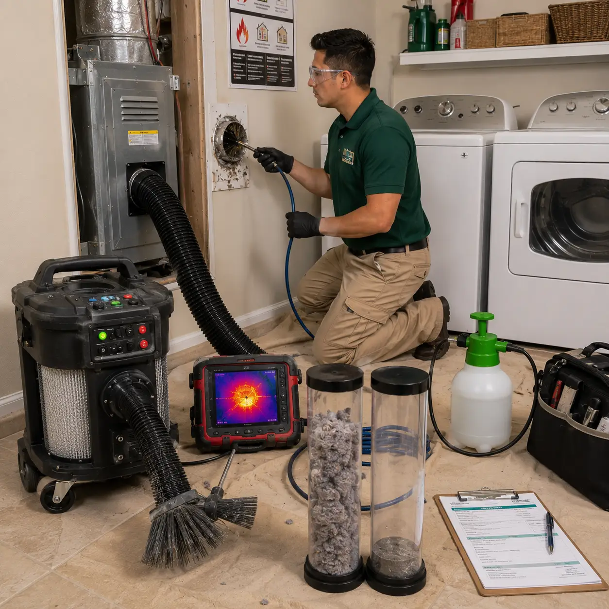 Dryer vent and air duct combination service in Spring Texas