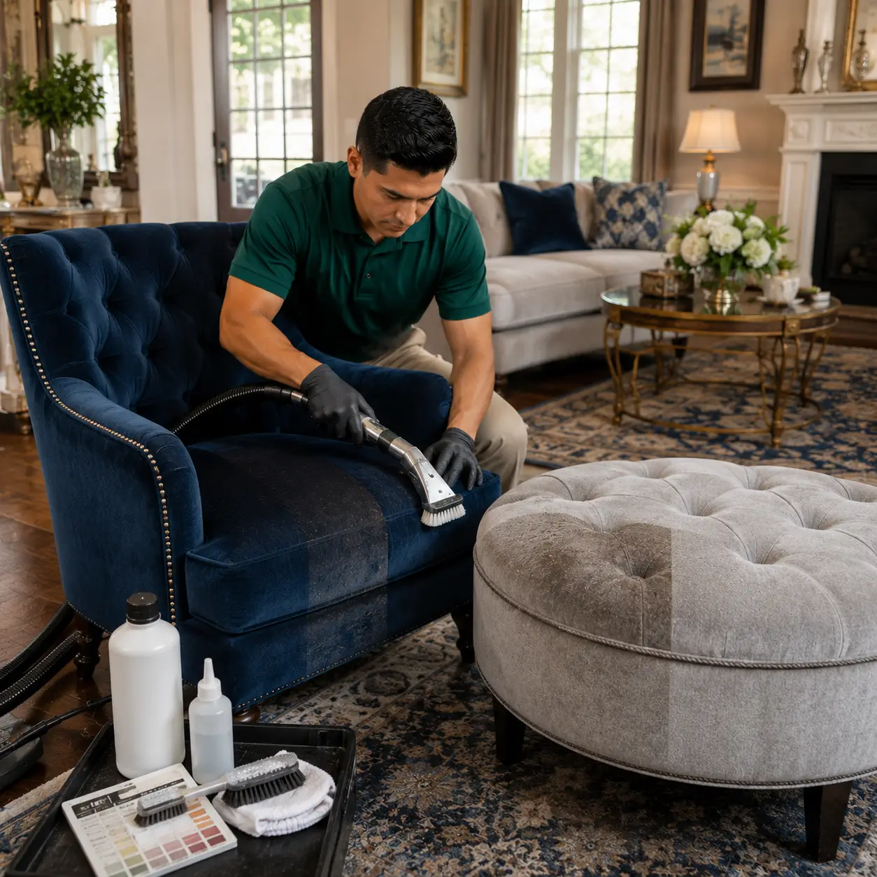 Microfiber and velvet stain removal in Spring Texas