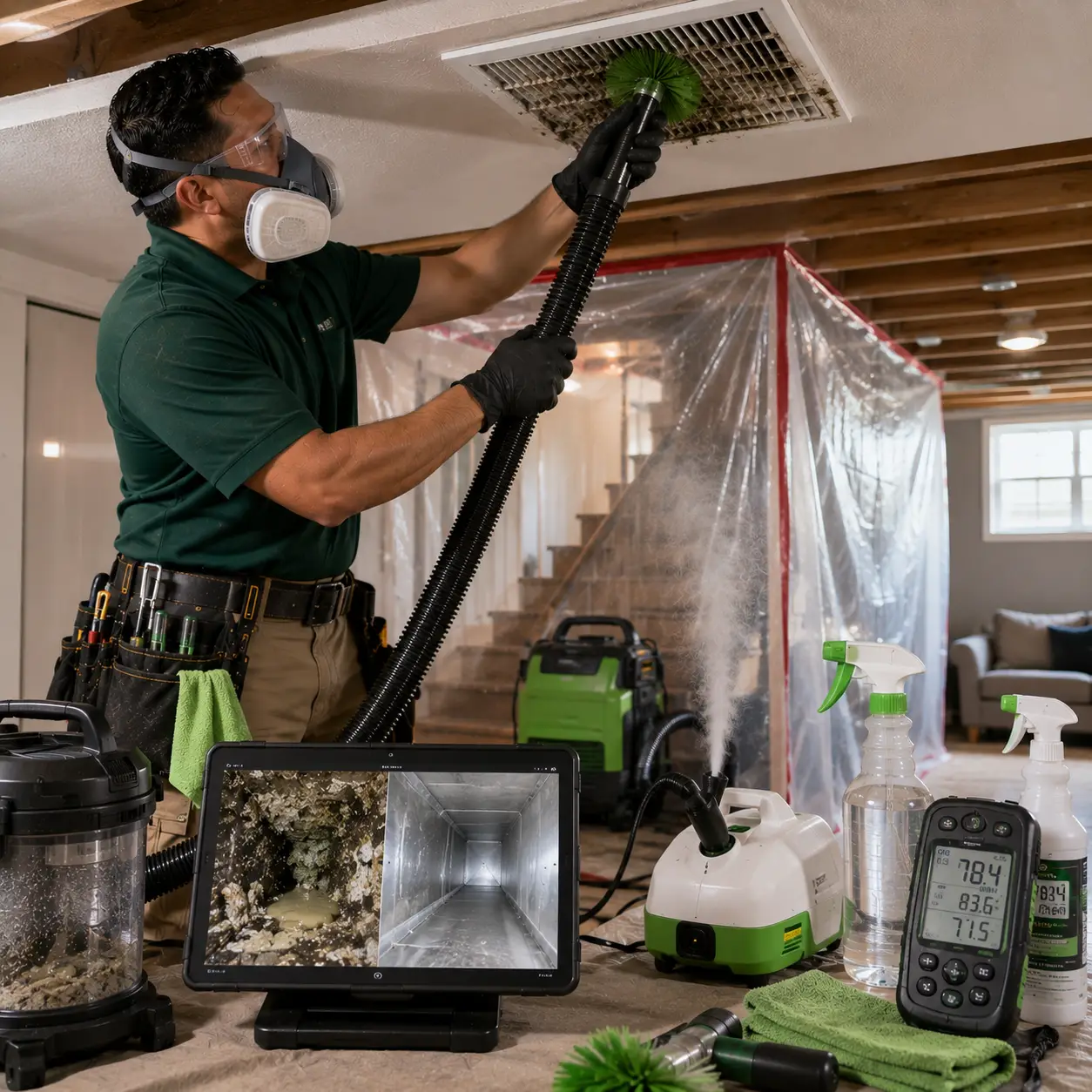 Mold and mildew air vent cleaning in Spring Texas