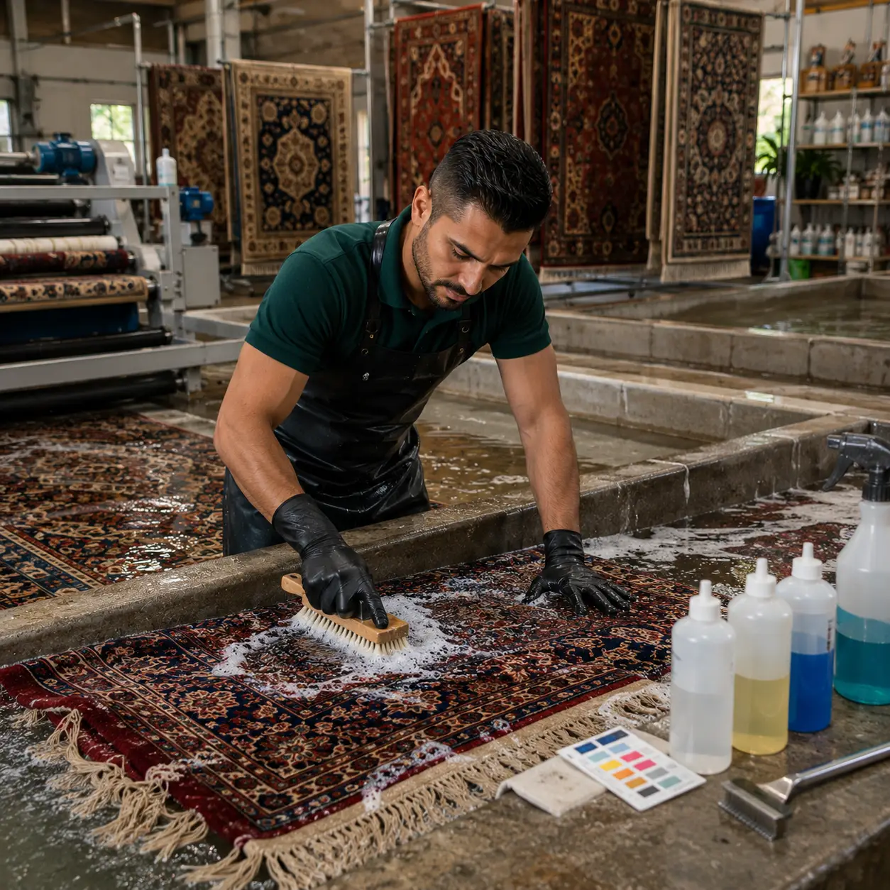 Oriental and Persian rug hand washing in Spring Texas